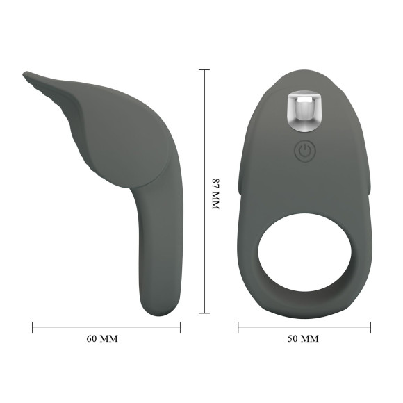 Серое эрекционное кольцо с вибростимуляцией клитора Alto Серое эрекционное кольцо с вибростимуляцией клитора Alto