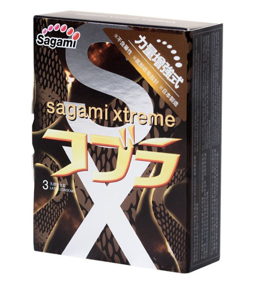 Суженные к основанию презервативы Sagami Xtreme Cobra - 3 шт. Суженные к основанию презервативы Sagami Xtreme Cobra - 3 шт.