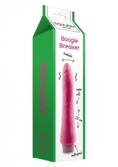 Розовый вибратор-реалистик Boogie Breaker - 22 см.