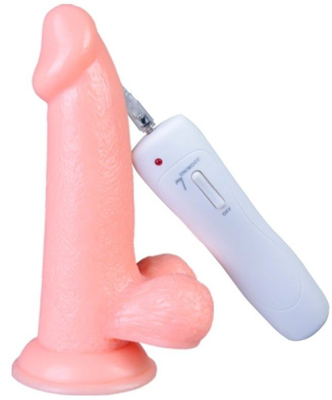 Телесный вибратор Vibrating Dong with Balls - 14 см. Телесный вибратор Vibrating Dong with Balls - 14 см.