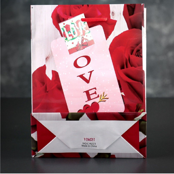 Подарочный пакет  Любовь  - 23 х 18 см.