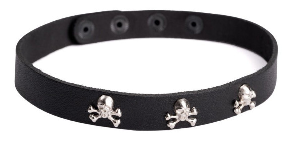 Кожаный чокер  Веселый Роджер 
