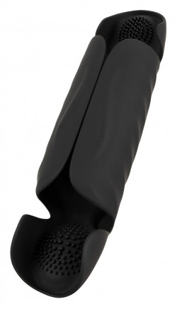 Черный вибромастурбатор с трехточечной стимуляцией Penis Trainer with 3 Point Stimulation