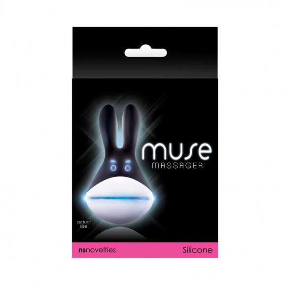 Чёрный клиторальный вибратор Muse Massager с ушками