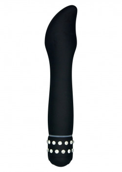Чёрный вибратор DIAMOND DAZZLER - 19 см.