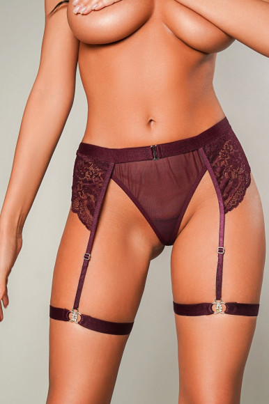 Женские трусики со съемными бусинами и поясом с гартерами Женские трусики со съемными бусинами и поясом с гартерами