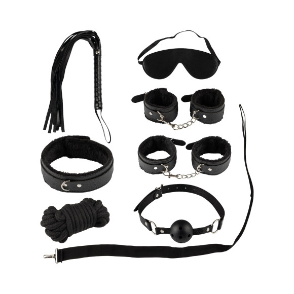 Набор из 7 черных БДСМ-девайсов Набор из 7 черных БДСМ-девайсов
