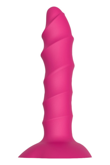 Розовый ребристый анальный фаллоимитатор TWISTED PLUG - 14 см. 