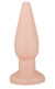 Телесная анальная пробка с рёбрышками - 14 см.