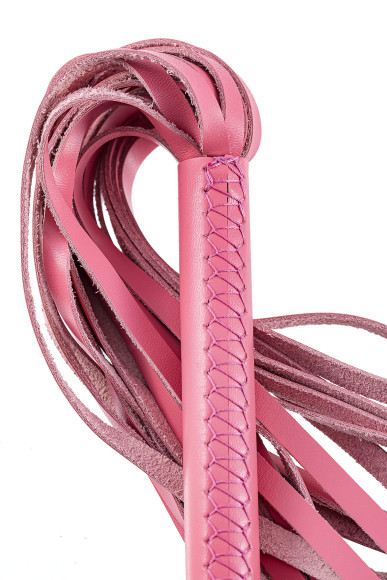 Розовая кожаная плеть - 50 см. Розовая кожаная плеть - 50 см.