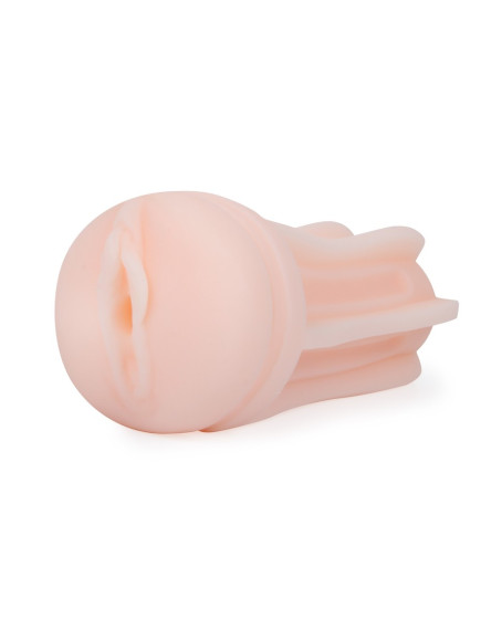 Телесный мастурбатор в виде вагины в пластиковой колбе Телесный мастурбатор в виде вагины в пластиковой колбе